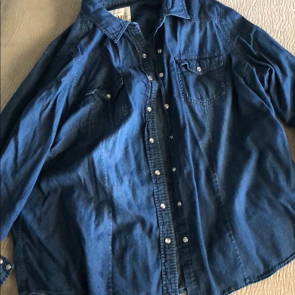 Blue button up